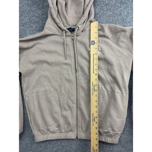 Volcom Hoodie Womens Small Brown Zip Up Graphic Sweatshirt Back Print Logo - Picture 4 of 8